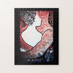 Puzzle Art Abstrait couple interracial dans l'amour embra