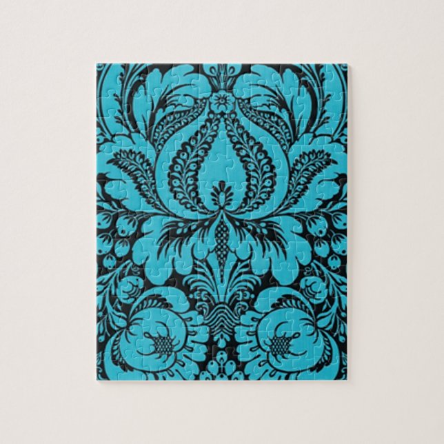 Puzzle Art Abstrait Floral Bleu (Vertical)