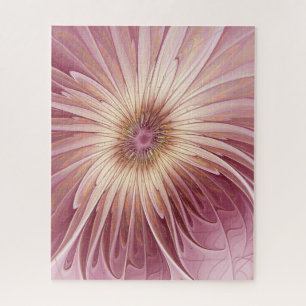 Puzzle Art Abstrait Fractal Fleur & Tons de Bourgogne