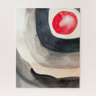 Puzzle Art abstrait moderne gris et noir de soleil
