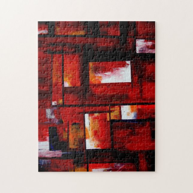 Puzzle Art Abstrait Rouge Original Créatif Moderne (Vertical)