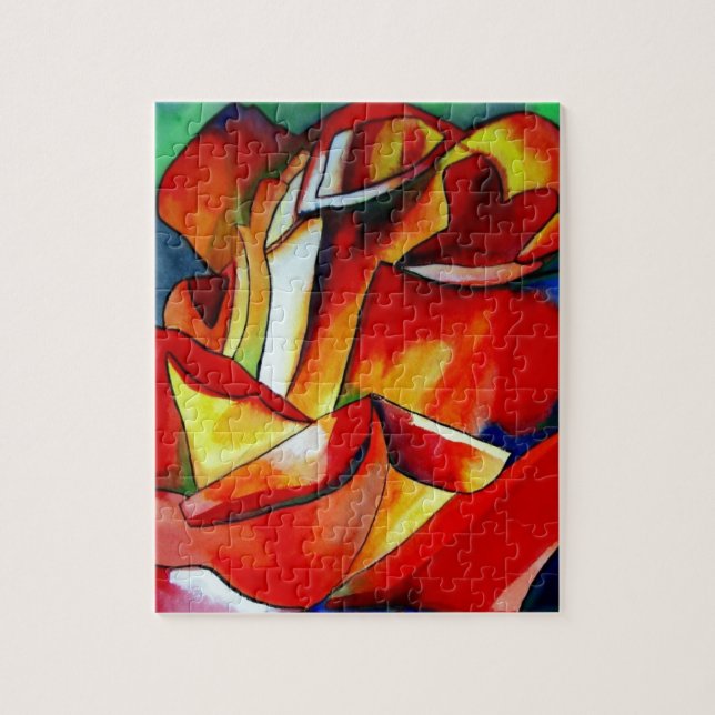 Puzzle Art aquarelle de rose eau rouge France Libre (Vertical)
