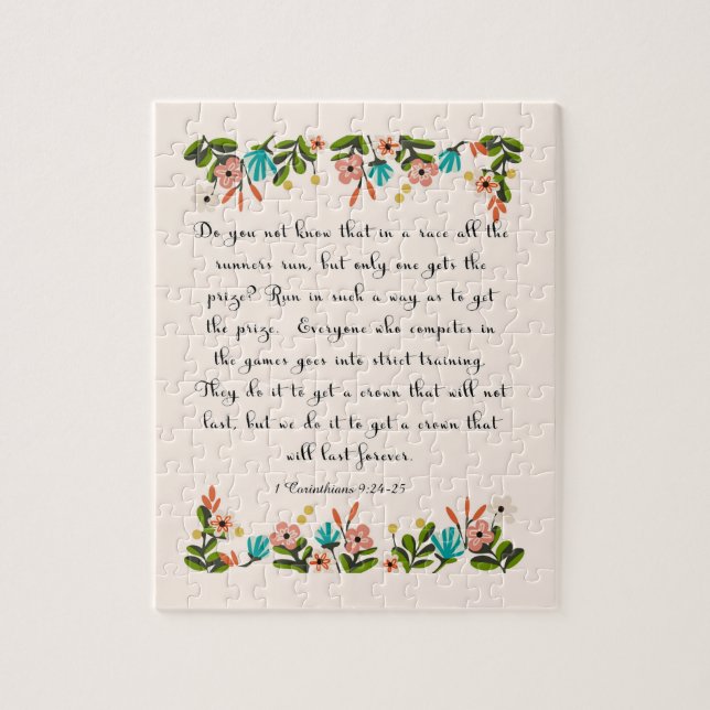 Puzzle Art chrétien de citation - 1 9h24 de Corinthiens - (Vertical)