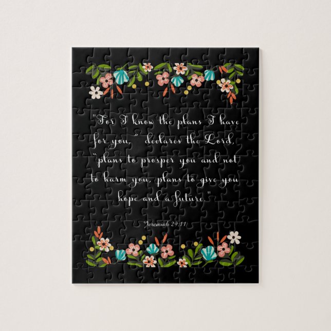 Puzzle Art chrétien de citation - 29:11 de Jérémie (Vertical)
