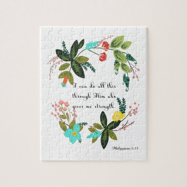 Puzzle Art chrétien de citation - 4h13 de Philippiens (Vertical)