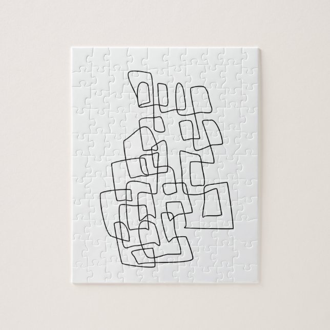 Puzzle Art contemporain Abstrait en noir et blanc (Vertical)