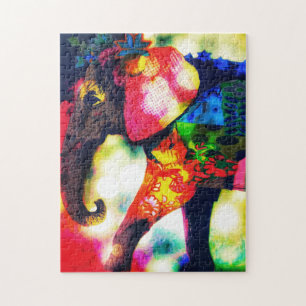 Puzzle Art contemporain africain Eléphant Pop Art contemp