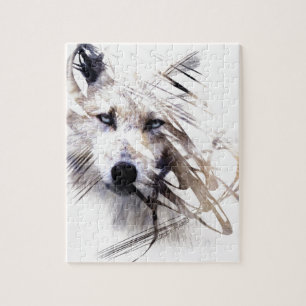 Puzzle Art d'animal de loups de loup blanc