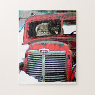Puzzle Art de chien de peinture de camion de Noël de