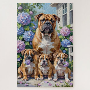 Puzzle Art de jardin d'hortensia Bulldog