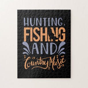 Puzzle Art de la pêche Chasse Pêche et Musique Country