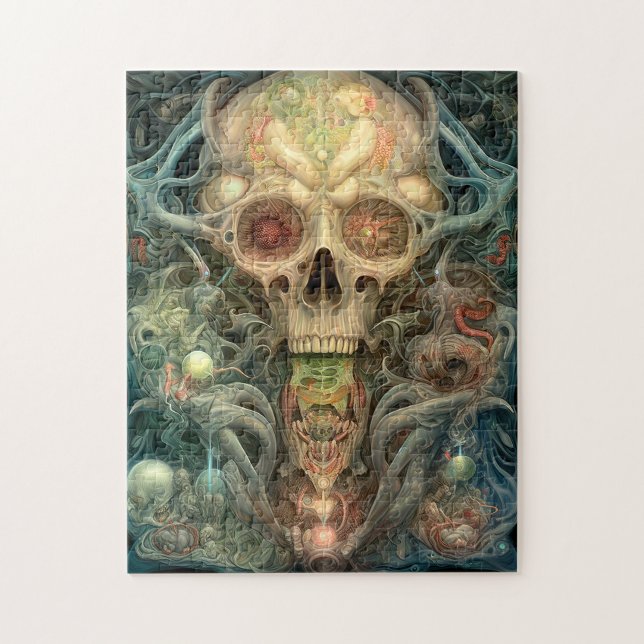 Puzzle Art de l'horreur surréelle Déplaisante du crâne (Vertical)