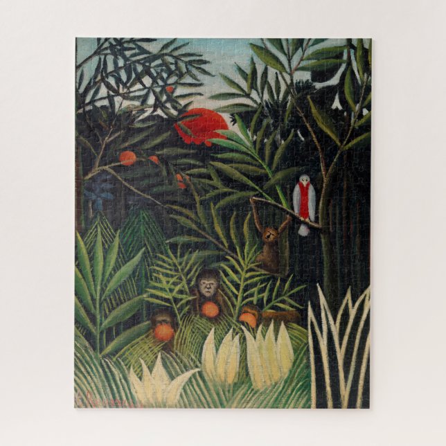 Puzzle Art de l'illustration des singes et des oiseaux de (Vertical)
