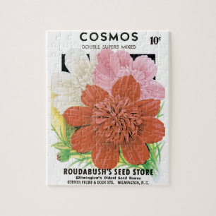 Puzzle Art de pochette de graines vintage, fleurs de jard