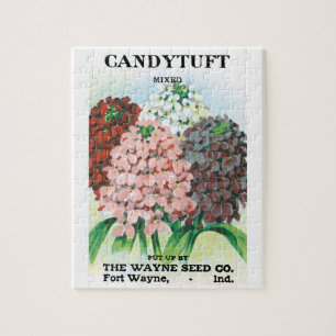 Puzzle Art de pochette de graines vintage, fleurs de jard