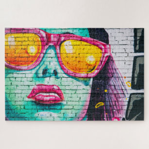 Puzzle Art de rue de femme portant des lunettes de soleil