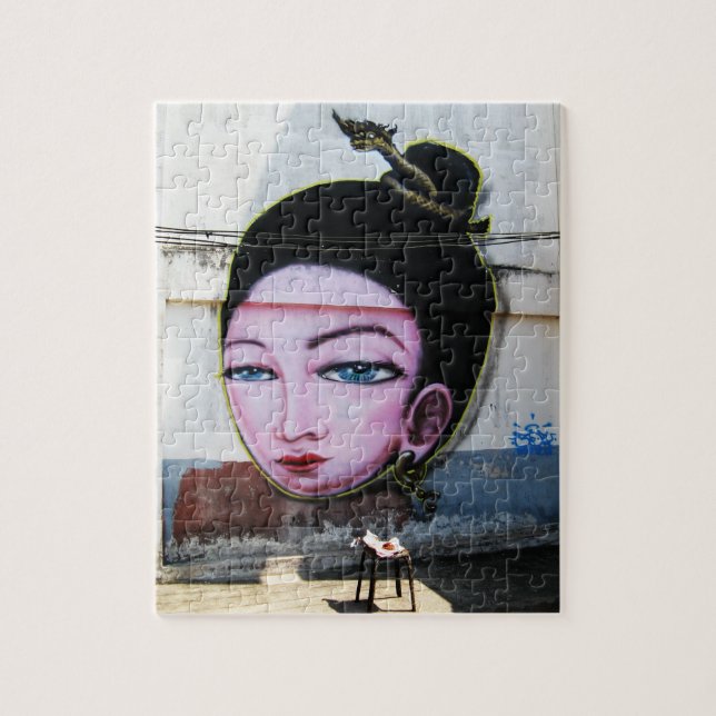 Puzzle Art de rue Lady Lao Graffiti (Vertical)