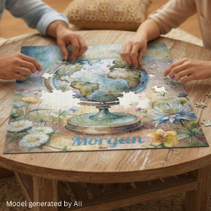 Puzzle Art de voyage personnalisé vintage mondial