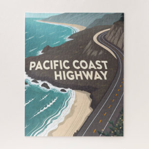 Puzzle Art de voyage rétro de la Pacific Coast Highway