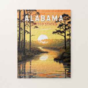 Puzzle Art de voyage vintage de l'Alabama