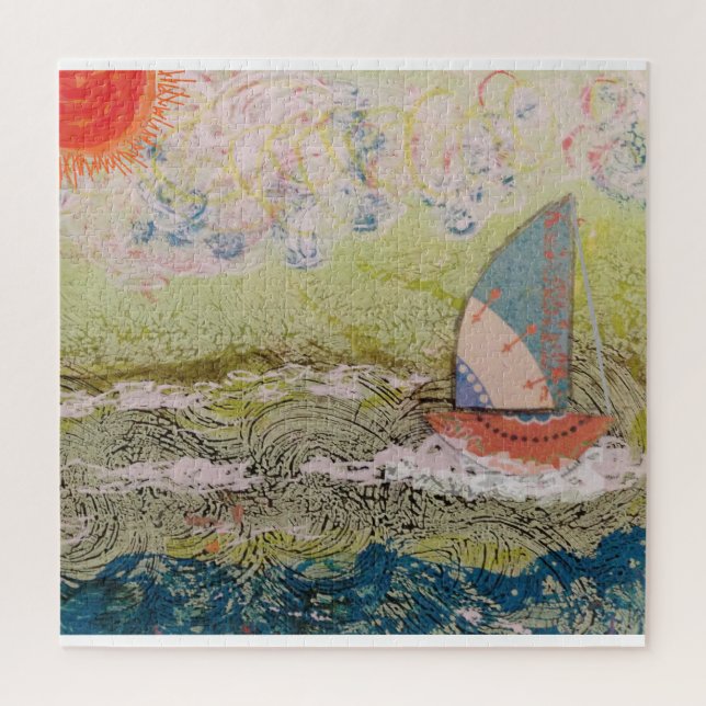 Puzzle Art Deco Sailboat  (Vertical)