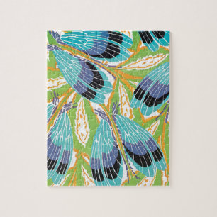 Puzzle Art Déco vintage jazz pochoir jardin insectes