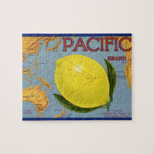 Puzzle Art d'étiquette de caisse de fruits vintage Pacifi