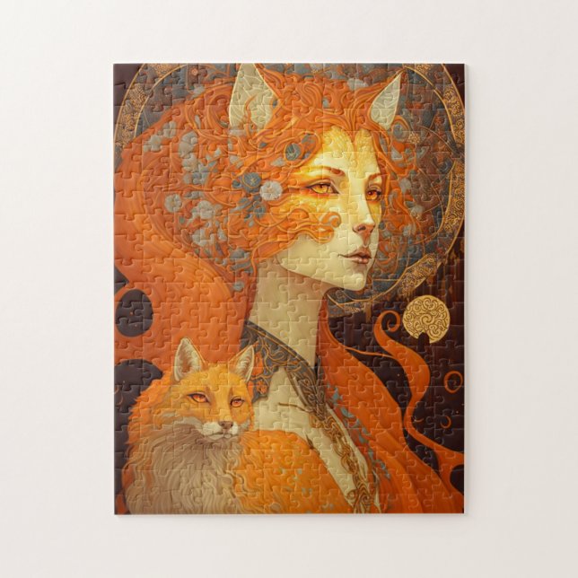 Puzzle Art d'Imaginaire féminin Fox (Vertical)