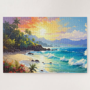 Puzzle art du paysage côtier tropical