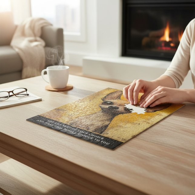 Puzzle Art expressif de Chihuahua jaune texturé  (Créateur téléchargé)