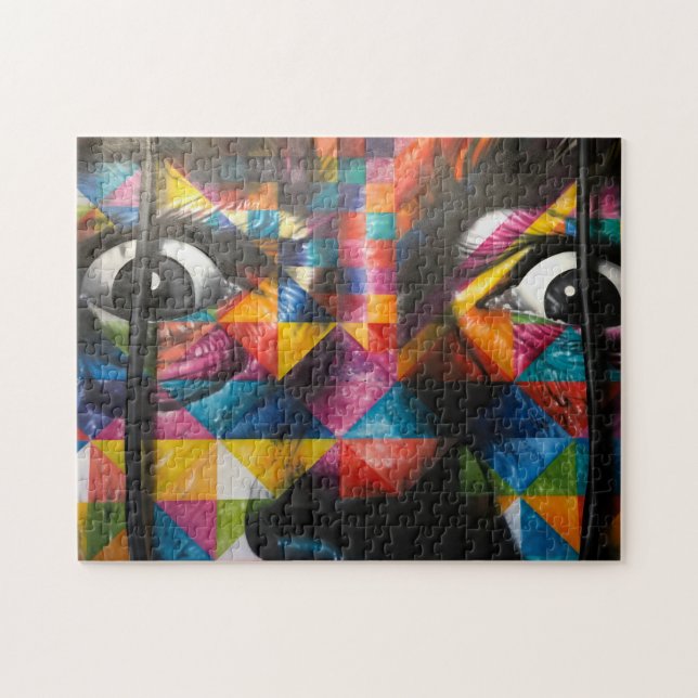 Puzzle Art facial multicolore (Horizontal)