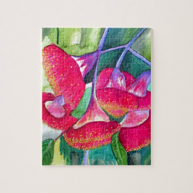 Puzzle Art fleurissant rouge australien d'aquarelle de (Vertical)