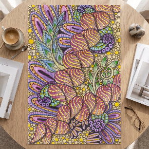 Puzzle Art floral abstrait zen doodle complexe