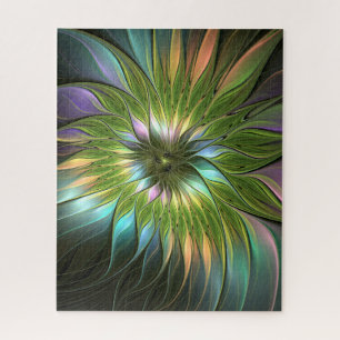 Puzzle Art Fractal Fleur Imaginaire Coloré Lumineux