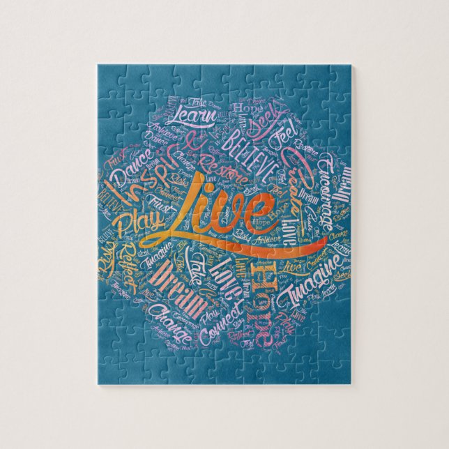 Puzzle Art inspiré de nuage de mot dans Lotus (Vertical)