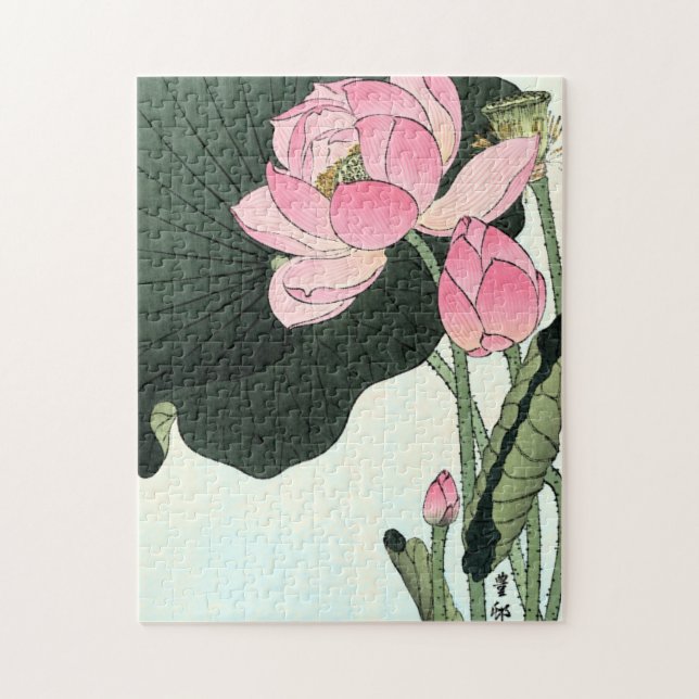 Puzzle Art japonais vintage | Lotus Flower (Vertical)