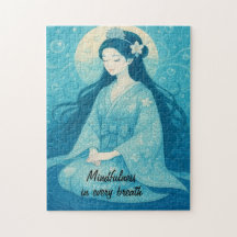 Art méditation zen Mindfult Yoga Bleu Custom