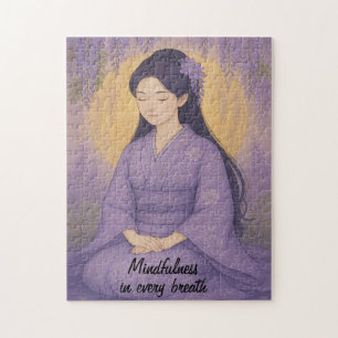 Puzzle Art méditation zen Mindfult Yoga Purple Personnali
