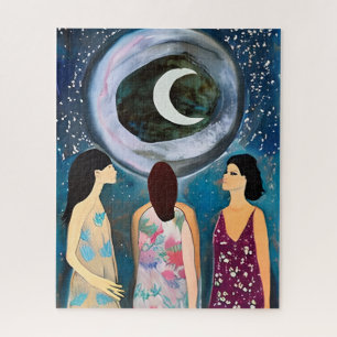 Puzzle Art mystique   Les femmes regardent la lune
