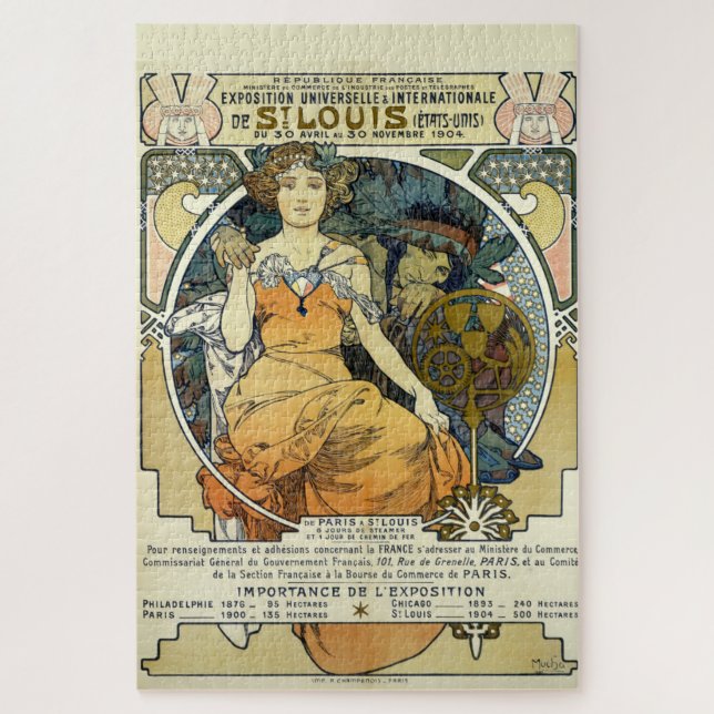Puzzle Art nouveau 1904 Foire mondiale par Alphonse Mucha (Vertical)