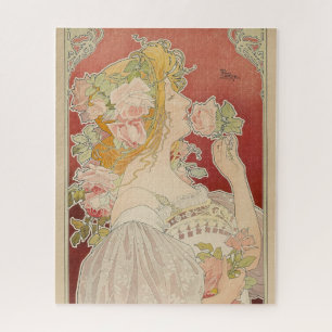 Puzzle Art Nouveau Belle Époque Dame Roses Livemont