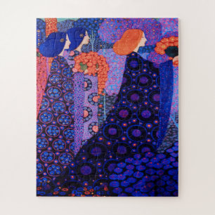 Puzzle Art Nouveau, Dante, femelles, Morris, coloré, vin