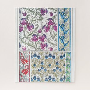 Puzzle Art nouveau floral chardon fleurie textile art