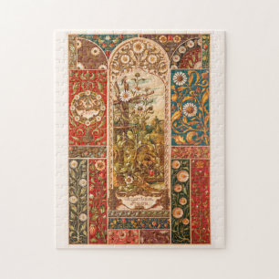 Puzzle Art nouveau motif floral aster feuilles