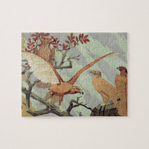 Puzzle Art Nouveau Vintage Émeraude Sagesse Aigle Art de