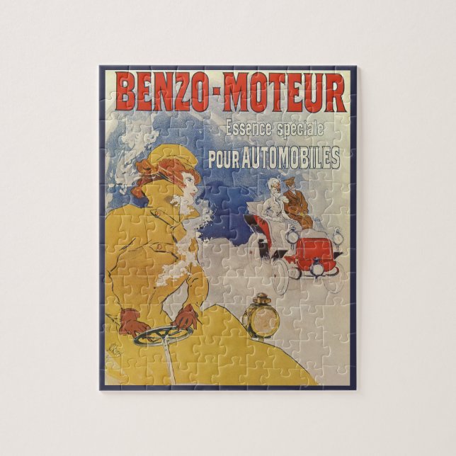 Puzzle Art Nouveau vintage, Femme ancienne voiture conver (Vertical)