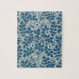 Puzzle Art Nouveau vintage, fleurs de rose sauvage dans u