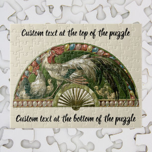 Puzzle Art Nouveau vintage, œufs de Pâques avec poules