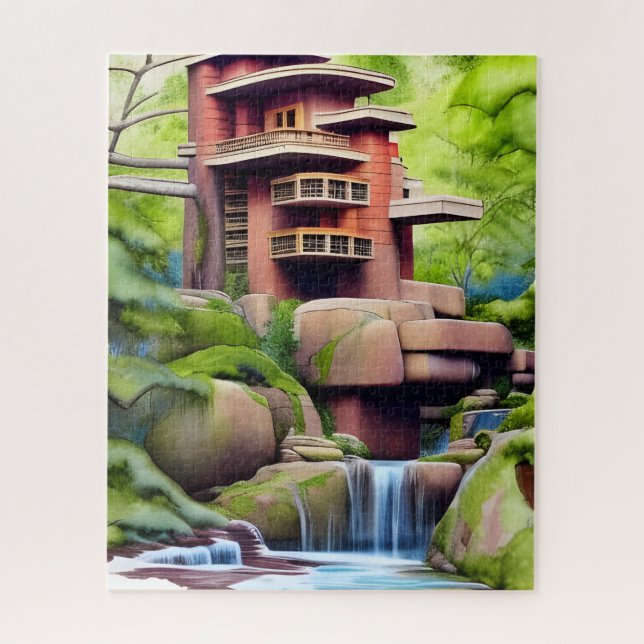 Puzzle Art numérique de la maison d'arbre architectural (Vertical)