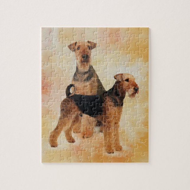 Puzzle Art numérique de terriers d'Airedale (Vertical)